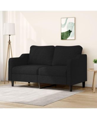 2-Seater Sofa Black 55.1" Fabric