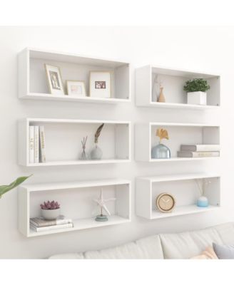 Wall Cube Shelves 6 pcs 23.6"x5.9"x9.1" Engineered Wood
