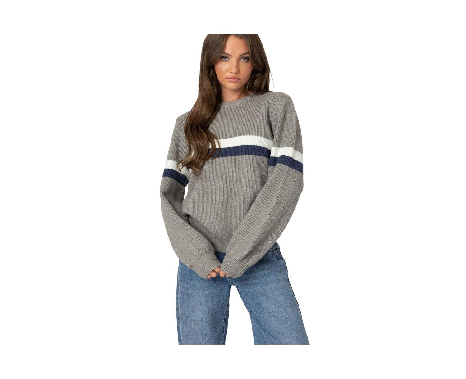 Women's Nautical Striped Oversized Sweater
