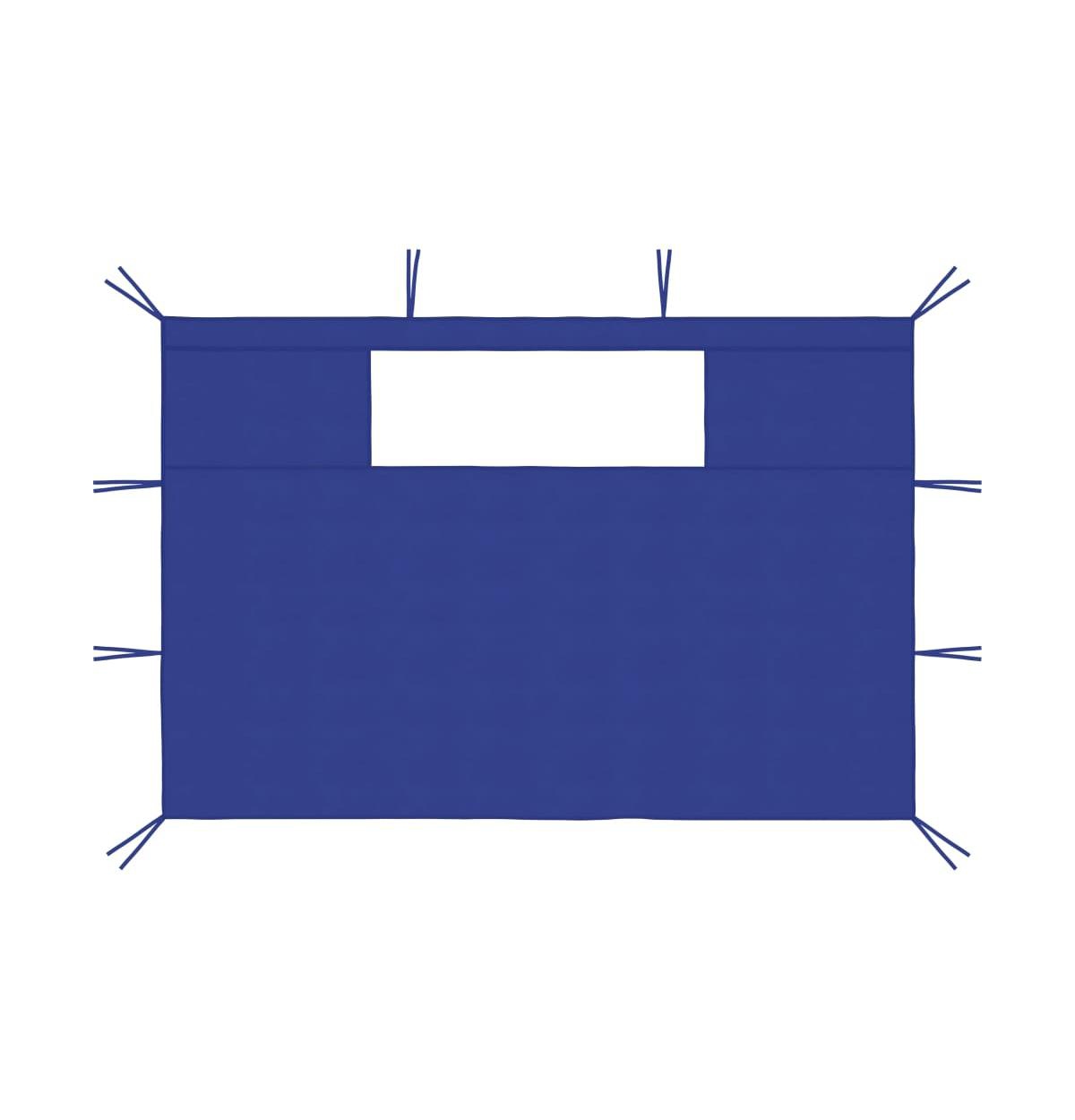 vidaXL Gazebo Sidewalls with Windows 2 pcs Blue