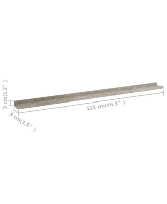 Wall Shelves 4 pcs Concrete Gray 45.3"x3.5"x1.2"