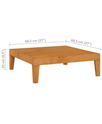 Patio Table 27"x27"x9.4" Solid Acacia Wood