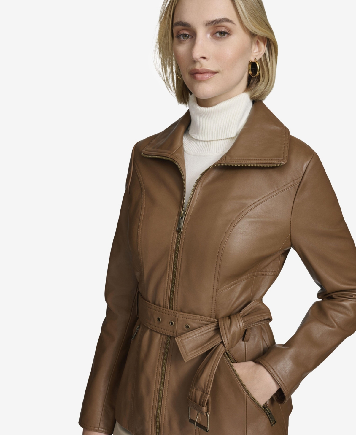 Andrew Marc Women's Tatum Belted Leather Jacket