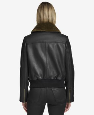 Women's Evie Aviator-Style Leather Jacket