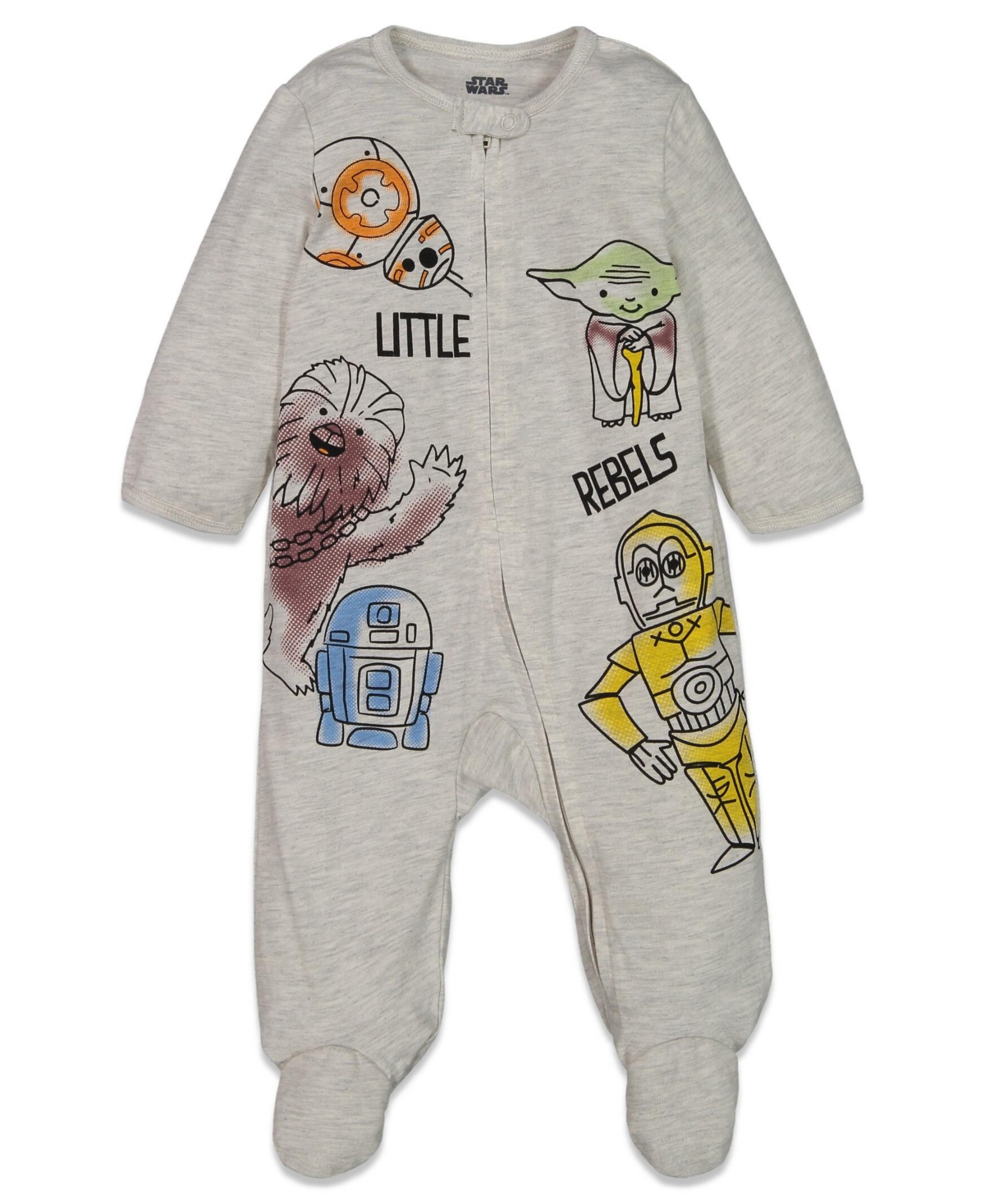 Starwars Baby Boys Star Wars Chewbacca R2- D2 Darth Vader Stormtrooper Baby 2 Pack Zip Up Long Sleeve Sleep N' Play Coveralls Newborn to - Little rebe