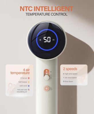 High-Speed Low Noise Hair Dryer with 300 Million Negative Ions & Fast-Drying LCD Display