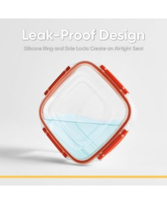 Airtight Food Storage Container with Leakproof Lid, 30 Oz, Orange