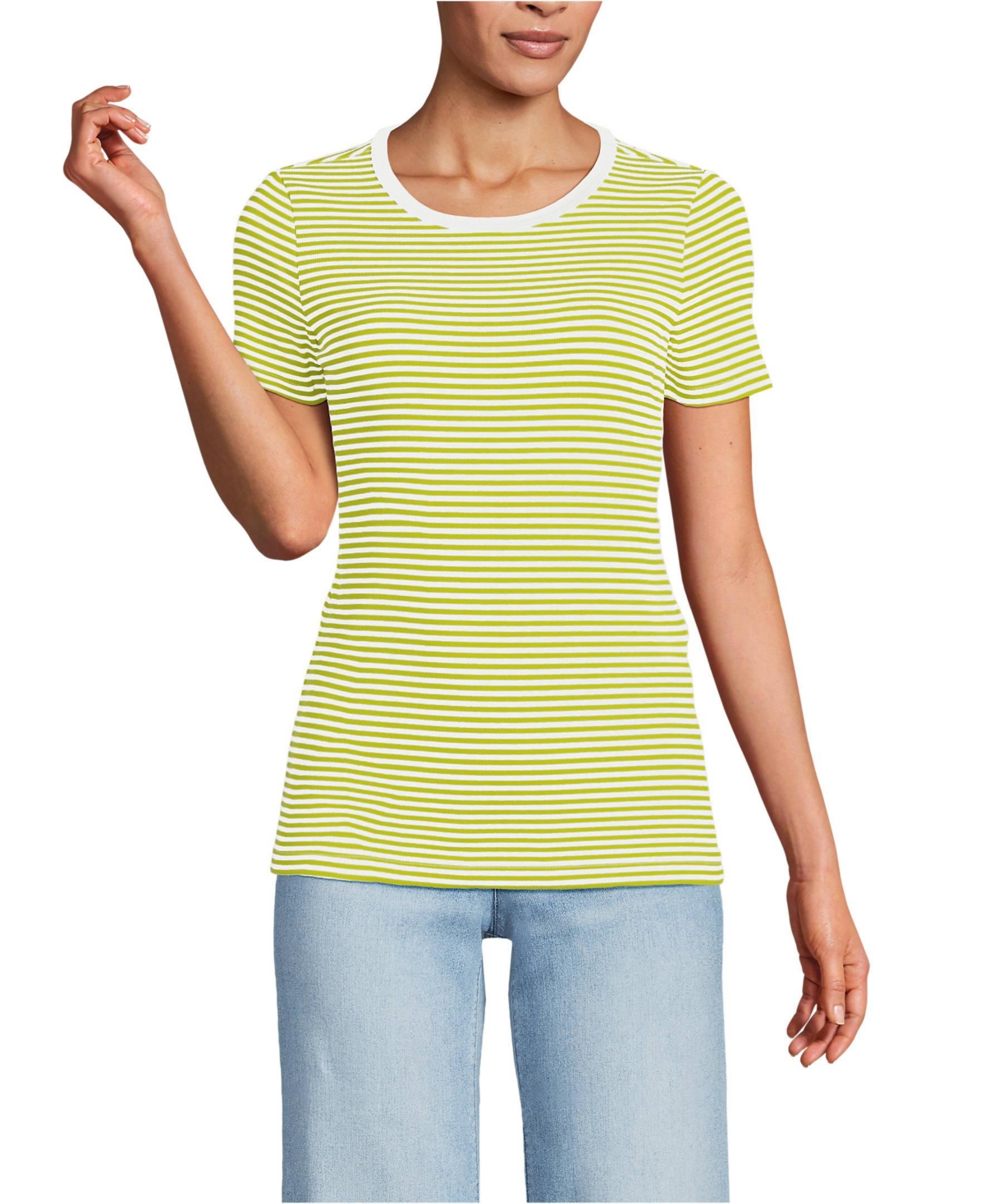Lands' End Petite Micro Rib T-Shirt
