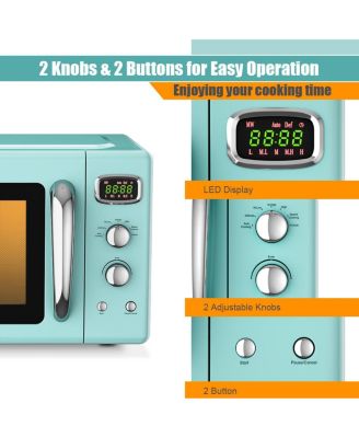 0.9Cu.ft. Retro Countertop Compact Microwave Oven 900W