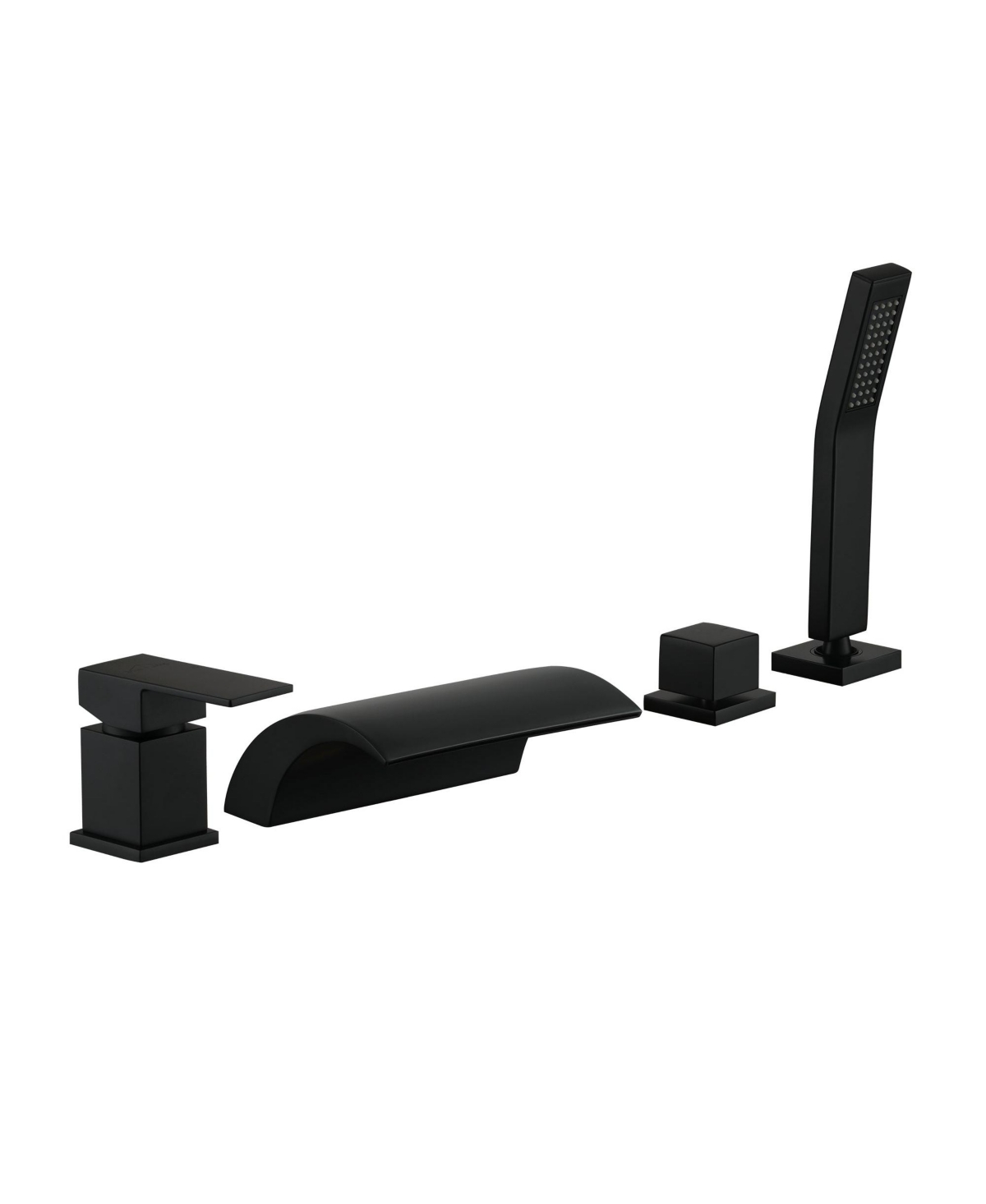 Boyel Living Single-Handle Tub Deck Mount Roman Tub Faucet with Hand Shower and Water Supply Hose