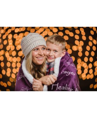 Premium Healing Warm Hugs Microfiber & Sherpa Gift Blanket, Twin
