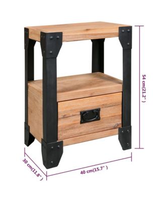 Nightstand Brushed Acacia Wood Solid Acacia Wood