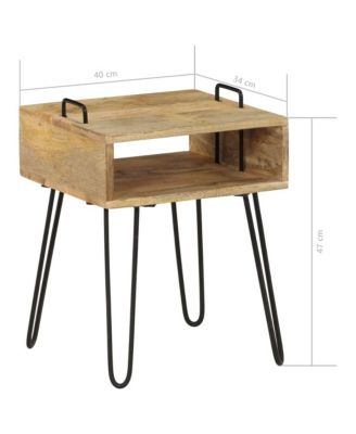 Bedside Table Solid Mango Wood 15.7"x13.4"x18.5"