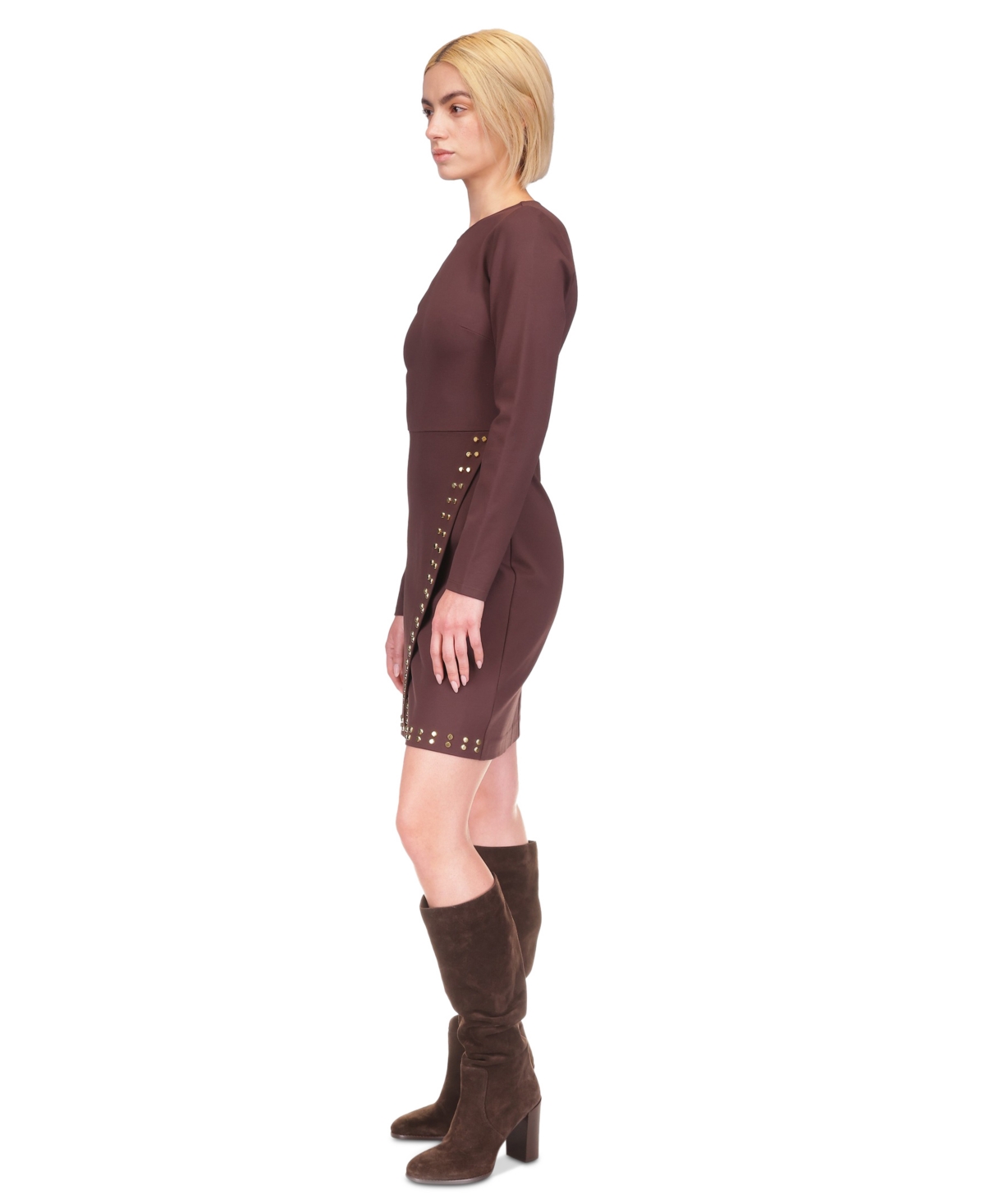 Michael Michael Kors Women's Stud-Detail Faux-Wrap Dress