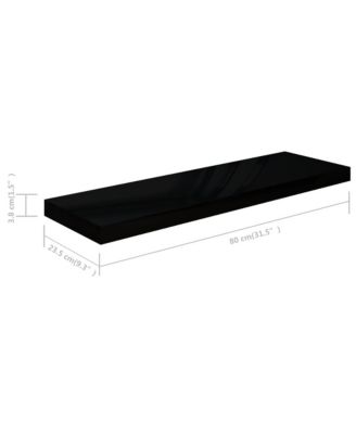 Floating Wall Shelves 4 pcs High Gloss Black 31.5"x9.3"x1.5" MDF