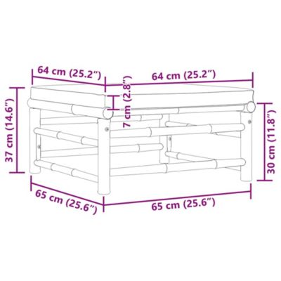 Footrest Dark grey, Bamboo Bamboo, 100% Polyester Medium Modular