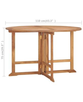 Folding Patio Dining Table  43.3"x29.5" Solid Wood Teak