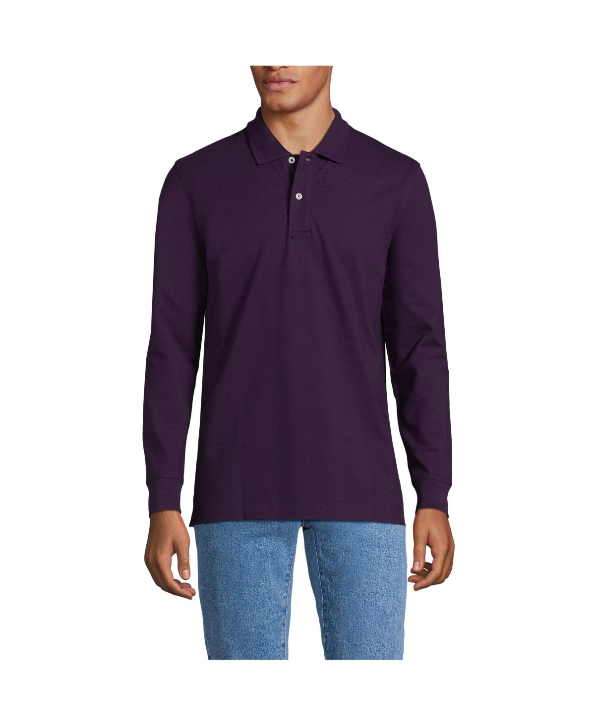 Big & Tall Comfort First Long Sleeve Mesh Polo - Blackberry