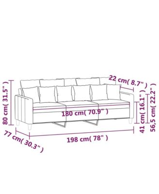 3-Seater Sofa Dark Green 70.9" Velvet