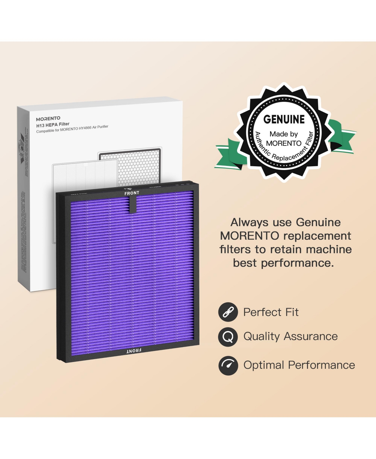 Morento HY4866 Genuine Air Purifier Replacement Filter for HY4866 Air Purifer, 2 Pack,Version - Multifunction