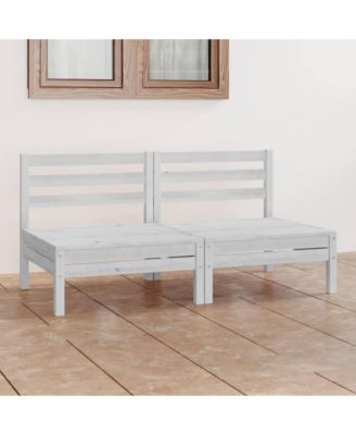 Patio 2-Seater Sofa White Solid Pinewood