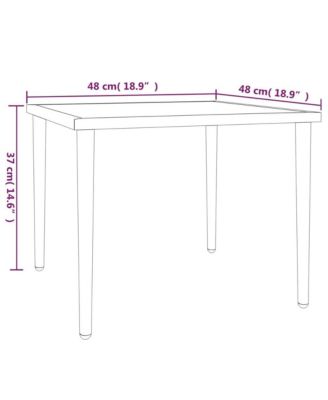 Patio Table Gray 18.9"x18.9"x14.6" Steel