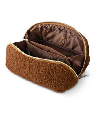 Plush Makeup Case Open Flat Travel Toiletry Accessories Organizer Bag