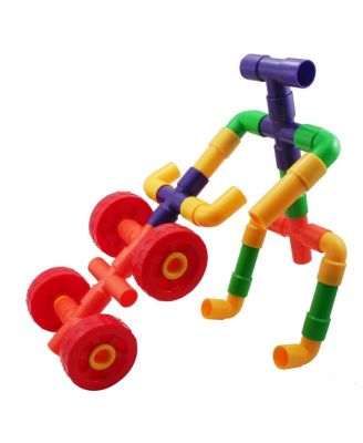 Tubes and Wheels Construction Building Set - 72 Pieces