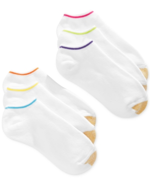 Gold Toe WOMEN'S ANKLE CUSHION NO SHOW 6 PACK SOCKS, ALSO AVAILABLE IN EXTENDED SIZES