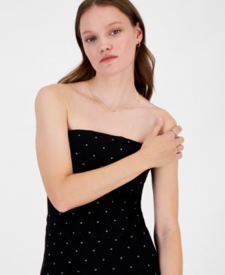 Juniors' Strapless Corset Embellished Mini Dress 