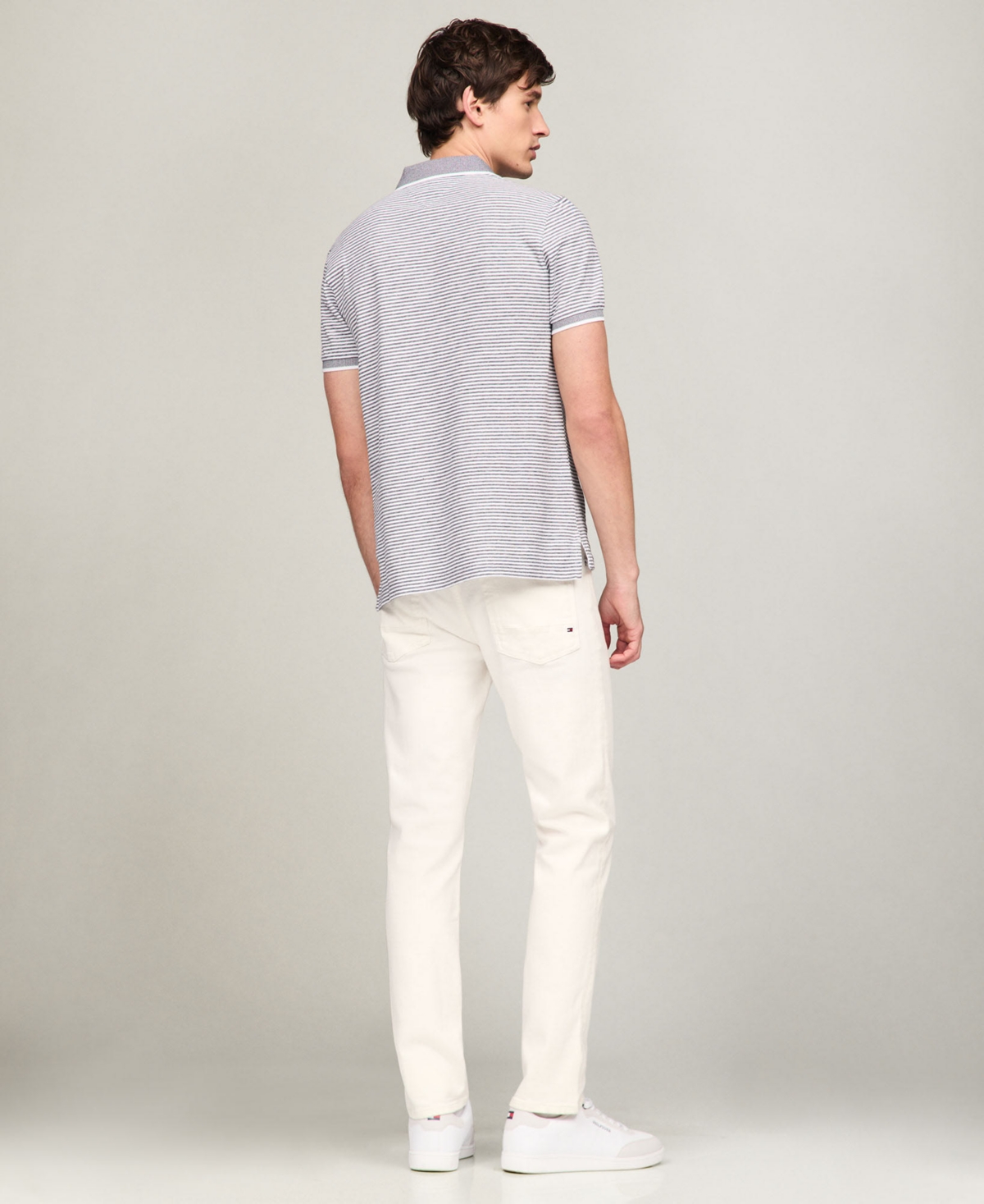 Tommy Hilfiger Men's Regular-Fit Tipped Linen Polo Shirt -/ Desert Sky