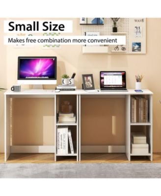 31.5 Inch Modern Home Office Desk with 2 Compartments-White