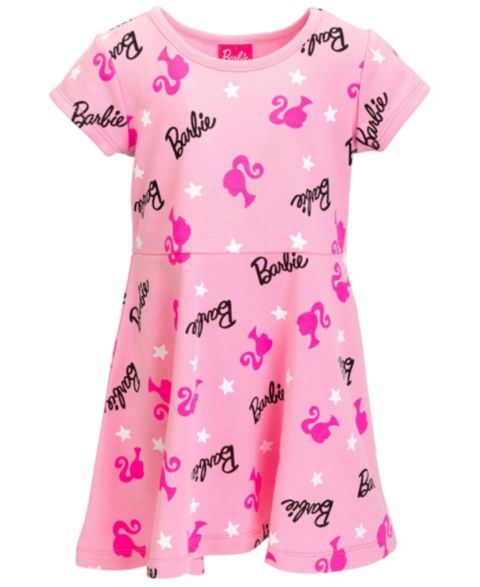 Платье Barbie Short Sleeve Skater для девочек, цвет: Светлый розовый