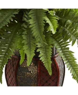 Boston Fern Artificial Plant in Decorative Planter