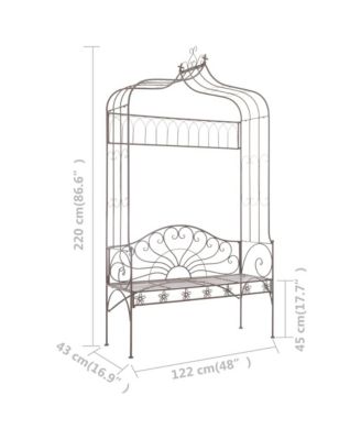 Patio Bench 48" Iron Antique Brown