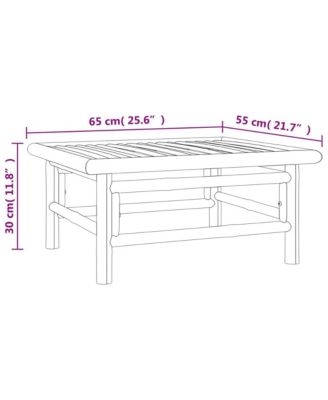Garden Table Natural Bamboo Bamboo 25.6x21.7x11.8 in Tough