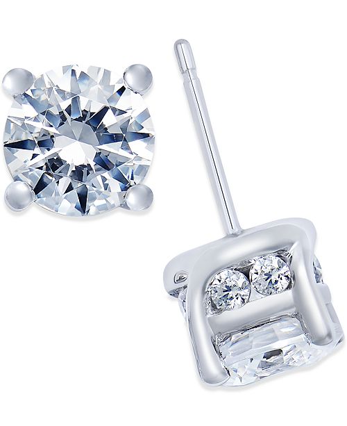 Macy S Diamond Stud Earrings 2 Ct T W In 14k White Gold