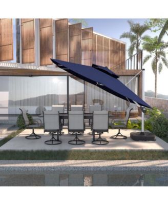 11 FT Square Double Top Patio Cantilever Umbrella