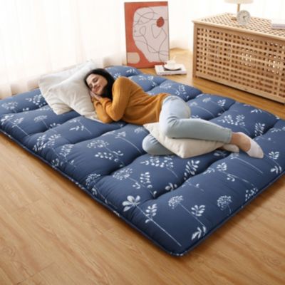 Futon Mattress Full Size, Floral Print Floor Mattress Pad Portable Dorm Sleeping Pad, 54"x 80"