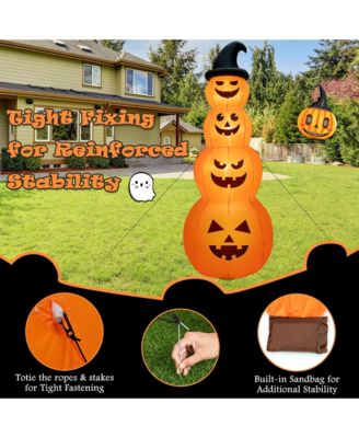 8 Feet Inflatable Halloween Pumpkins Stack with Built-in LED Lights