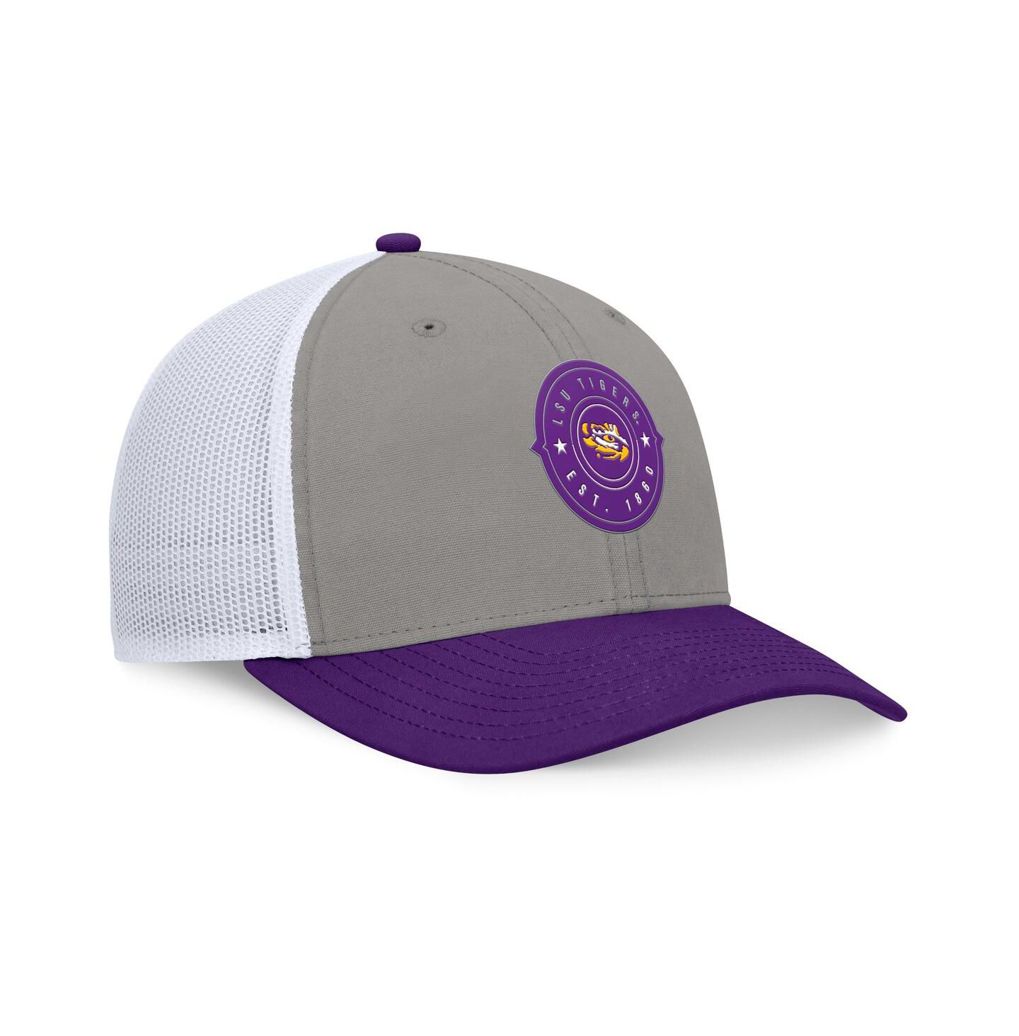 Мужская кепка Top of the World Gray/Purple LSU Tigers Rob Trucker Adjustable Hat — фото 3