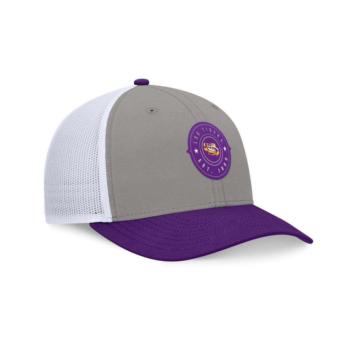 Men's Gray/Purple LSU Tigers Rob Trucker Adjustable Hat