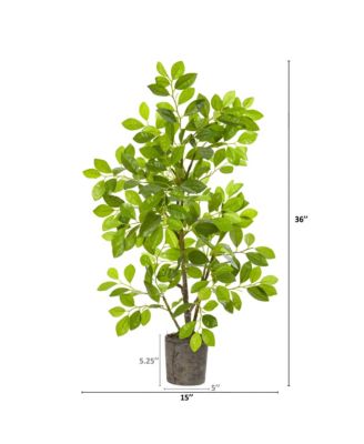 Ficus Artificial Tree in Planter Lifelike Faux Plant for Home Decor