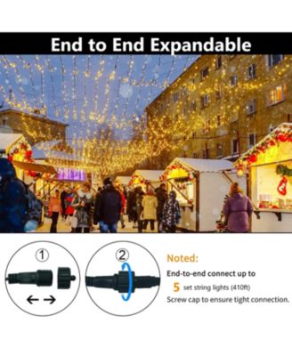 Christmas String Lights 82Ft 200 LED Lights 8 Modes Warm White