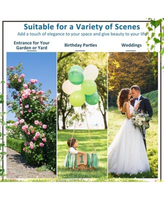 Garden Arch Arbor Trellis Pergola 7.5 ft Metal Archway for Climbing Plants Party