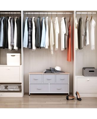 40" L Chest of Drawer, 5 Drawer Dresser Unit Horizontal Storage