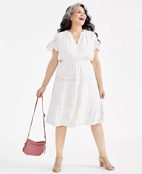 plus size embroidered dress, created for macy's