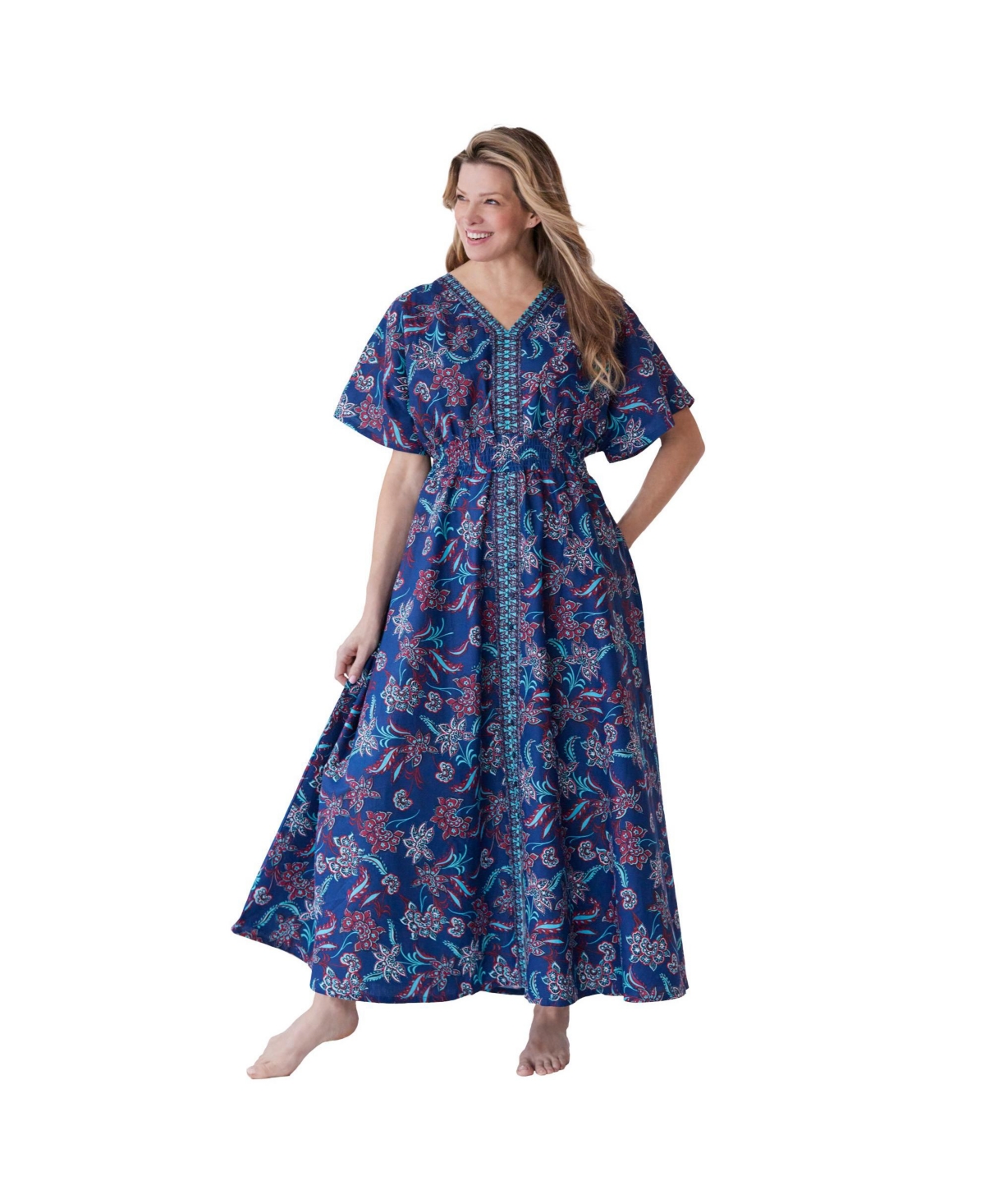 Dreams & Co. Plus Size Kimono Lounger