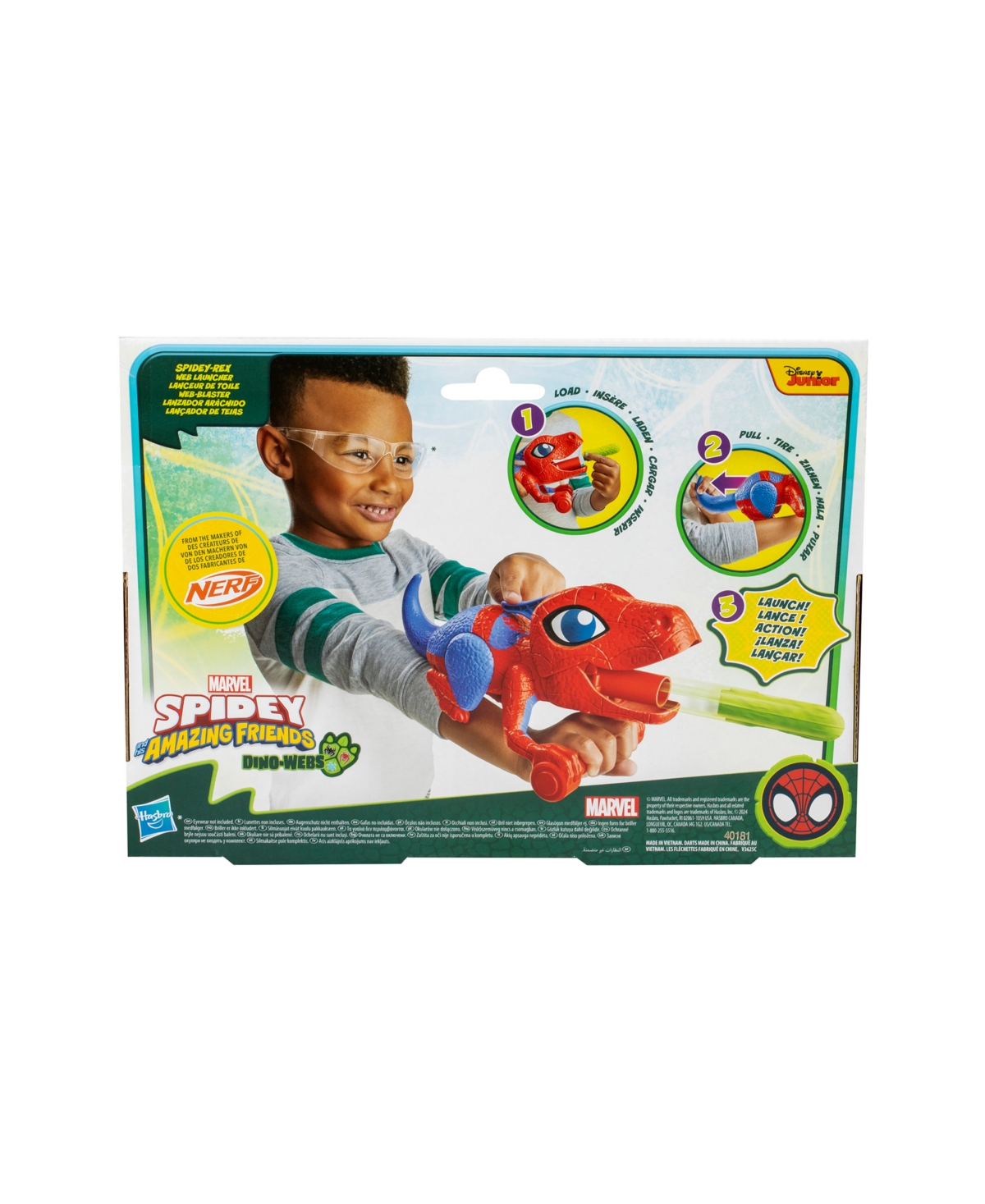 Spidey And His Amazing Friends Dino-webs Nerf Spidey-rex Web Launcher In Multi-color