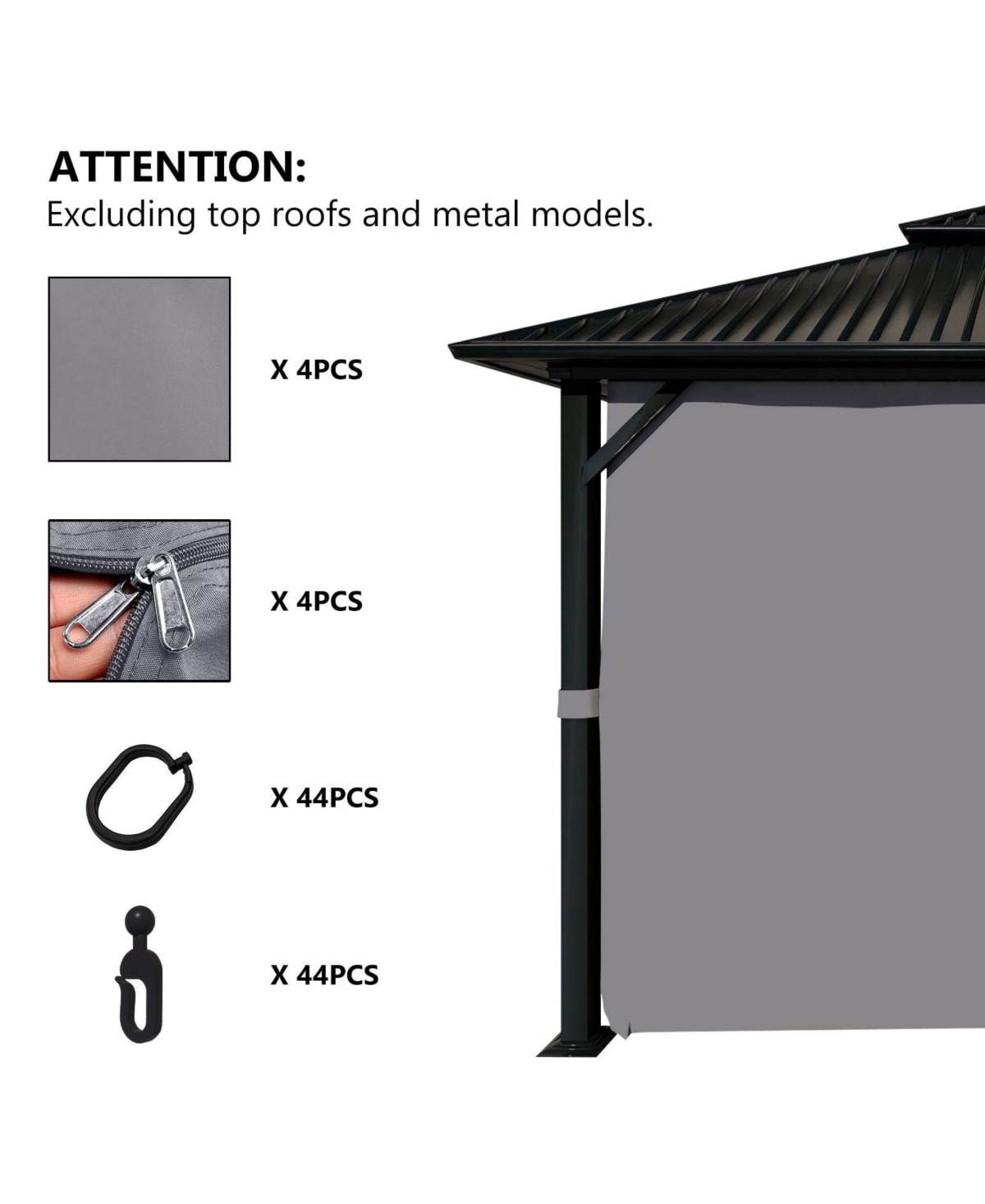 Aoodor Gazebo Curtain Replacement